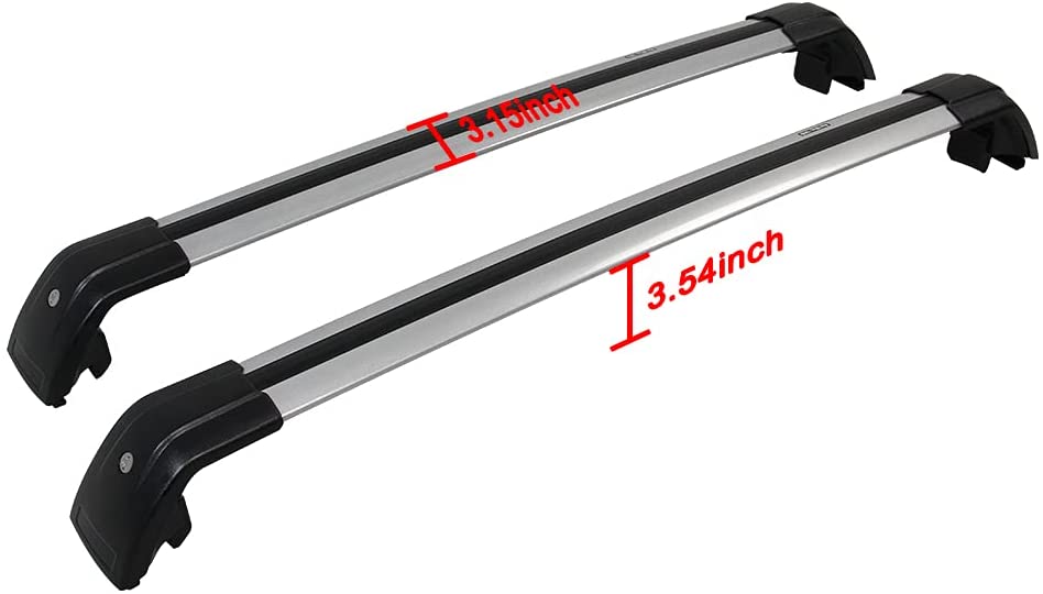 Saremas Off-road Cargo Carrier Silver Crossbars Cross Bars Roof Racks for Lincoln Nautilus 2019 2020 2021