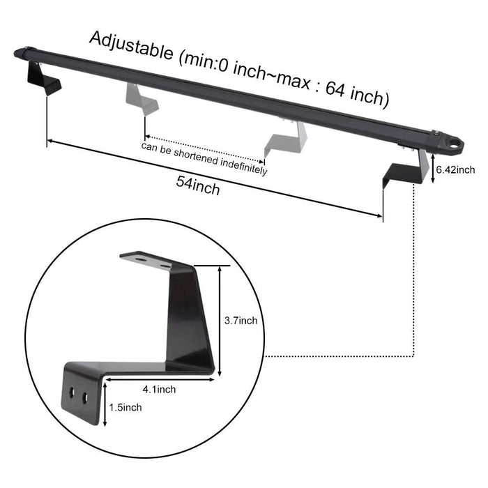Saremas Adjustable Aluminum Low-Height Truck Bed Rack for Pickups with Soft Roll Up and Retractable Tonneau Covers