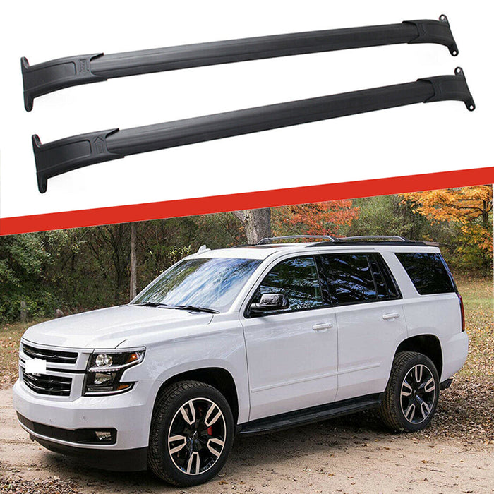 Saremas Black Crossbars Cross Bars Roof Racks for Chevrolet Tahoe & Suburban, GMC Yukon & Yukon XL, Cadillac Escalade & Escalade ESV 2015-2020