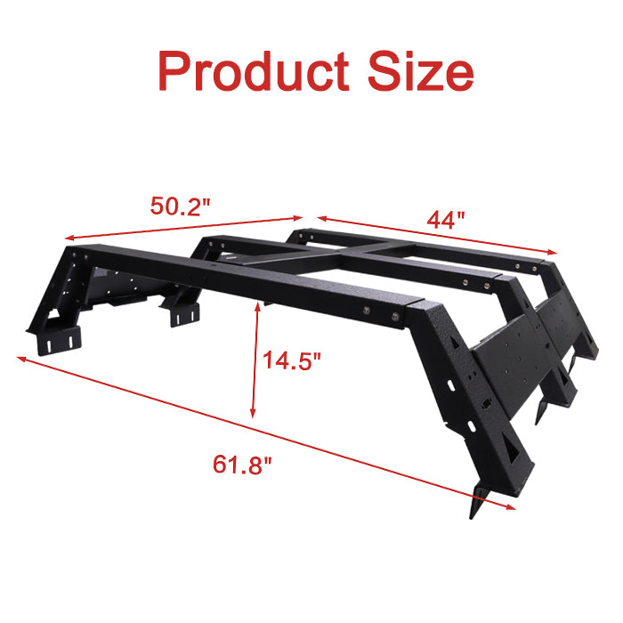 Saremas Steel Truck Bed Rack Cargo Tent Rack Fit for Toyota Tacoma 2005-2022 2nd 3rd Gen