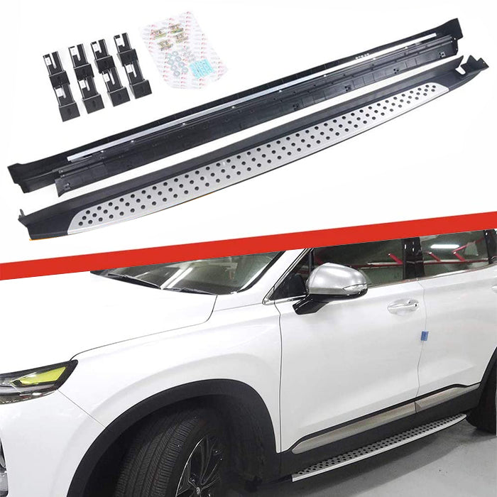 Saremas Car Exterior Accessories Aluminum Alloy Running Boards Side Steps Nerf Bars for Hyundai Santa Fe 2019-2022