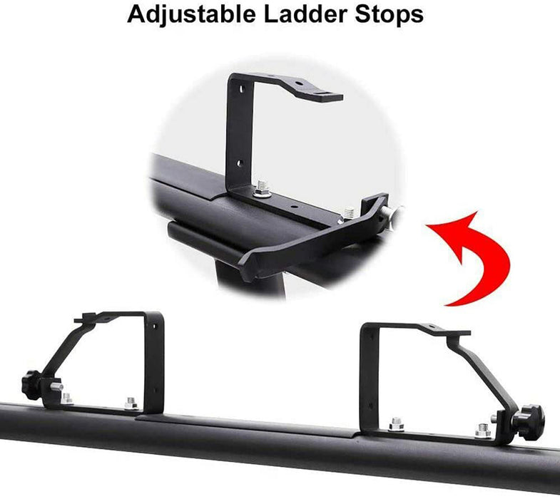 Saremas Universal Adjustable Aluminum Pickup Truck Bed Ladder Rack with Ladder Stops