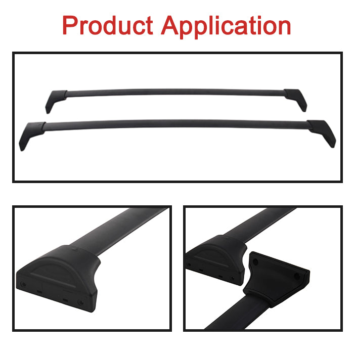 Cross Bar Fit for Acura MDX 2014-2020 Black Aluminum Alloy Roof Rack Crossbar