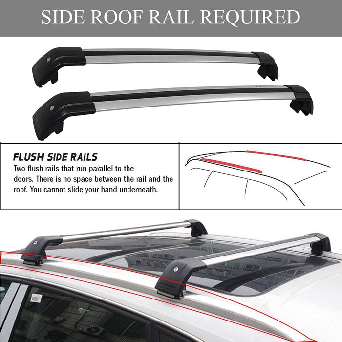 Saremas Adjustable Luggage Carrier Silver Crossbars Cross Bars Roof Ra