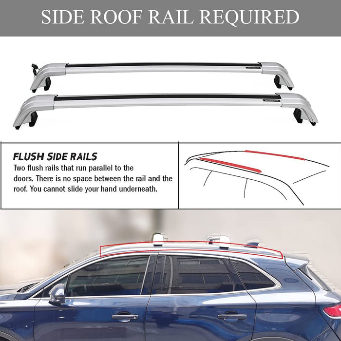 Saremas Off road Cargo Carrier All Silver Crossbars Cross Bars Roof Ra