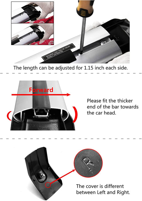 Saremas Off-road Luggage Carrier Lockable Silver Crossbar Cross Bar Roof Rack for Ford Escape Kuga 2020 2021