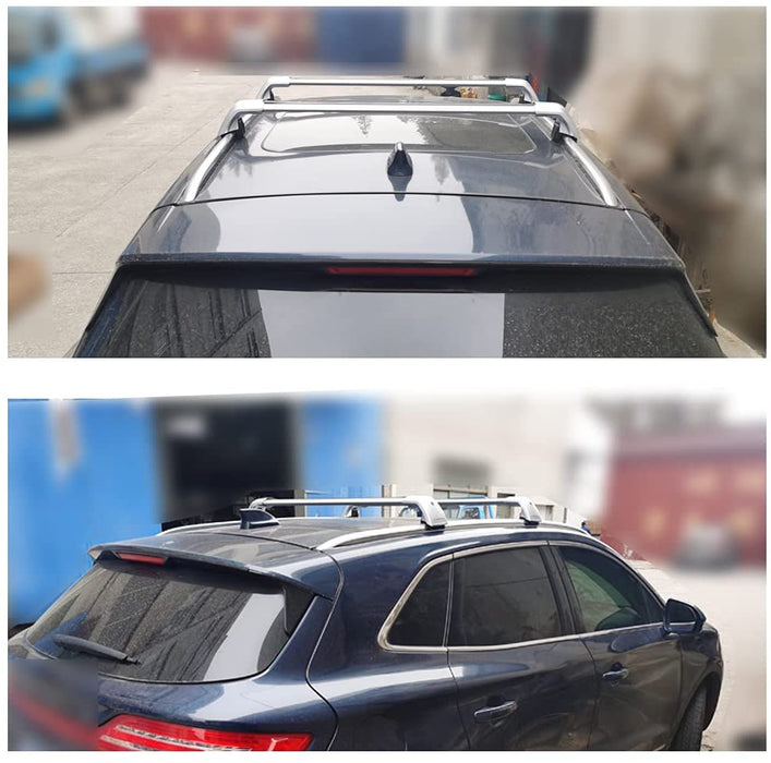 Saremas Adjustable Luggage Carrier All Silver Crossbars Cross Bars Roof Racks for Lincoln Aviator 2018-2021