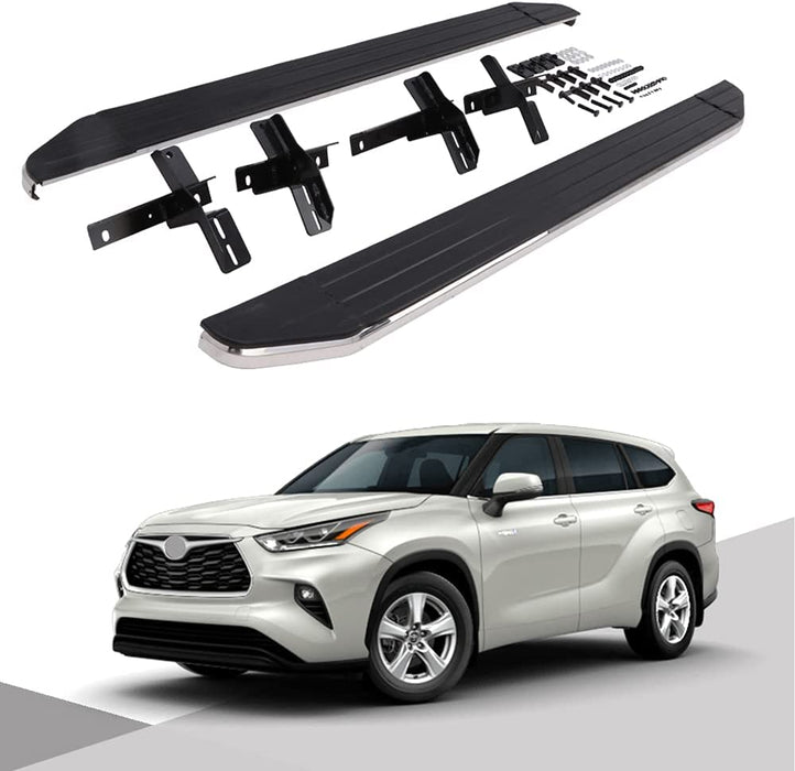 Saremas Auto Black Running Boards Side Steps Nerf Bars for Toyota Highlander L LE XLE XSE Limited Platinum XU70 2020 2021