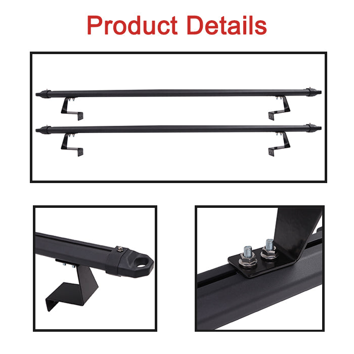 Saremas Adjustable Aluminum Low-Height Truck Bed Rack for Pickups with Soft Roll Up and Retractable Tonneau Covers
