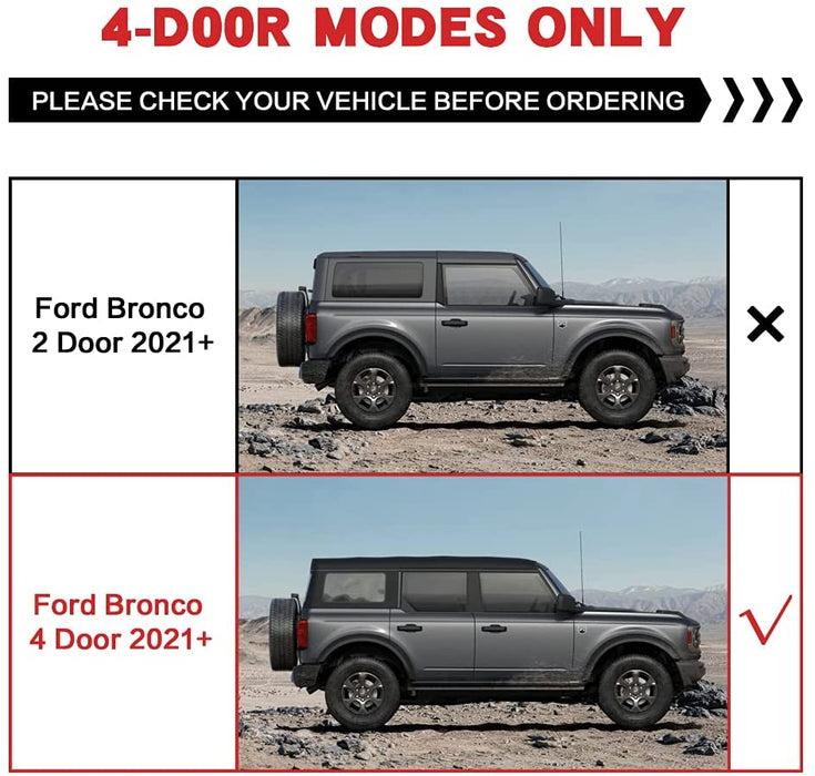Saremas Black Side Steps Nerf Bars Running Boards for Ford Bronco 4 Door 2021 2022