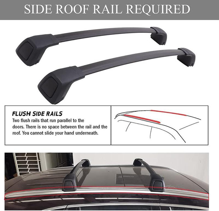 Saremas Black Aluminum Alloy Roof Rack Crossbar Cross Bar for Porsche Cayenne 2018 2019 2020 2021