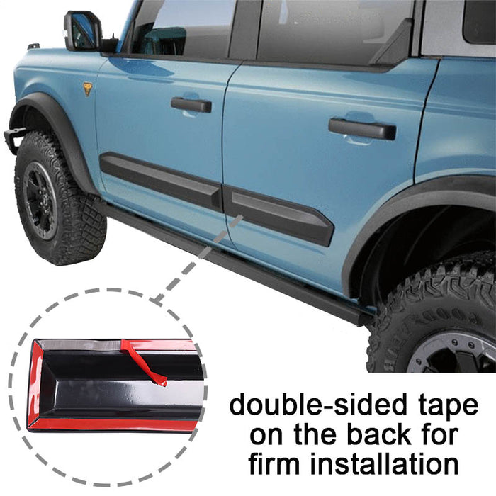 Door Molding Kit Fit for Ford Bronco 4 Door 4dr 2021 2022 Door Side Moulding Trim Sill Anti-Scratch Strip Protector Accessories
