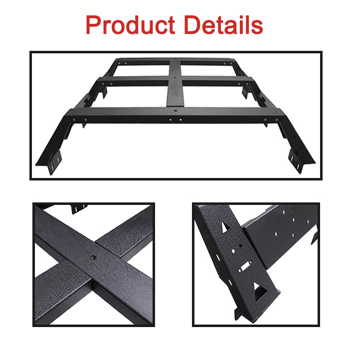 Saremas Steel Truck Bed Rack Cargo Tent Rack Fit for Toyota Tacoma 2005-2022 2nd 3rd Gen