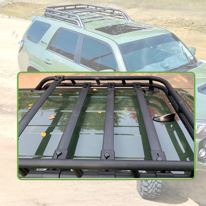Saremas Roof Rack Basket Fit for 2010-2022 Toyota 4Runner Rooftop Luggage Cargo Carrier Extra Bar OE Style