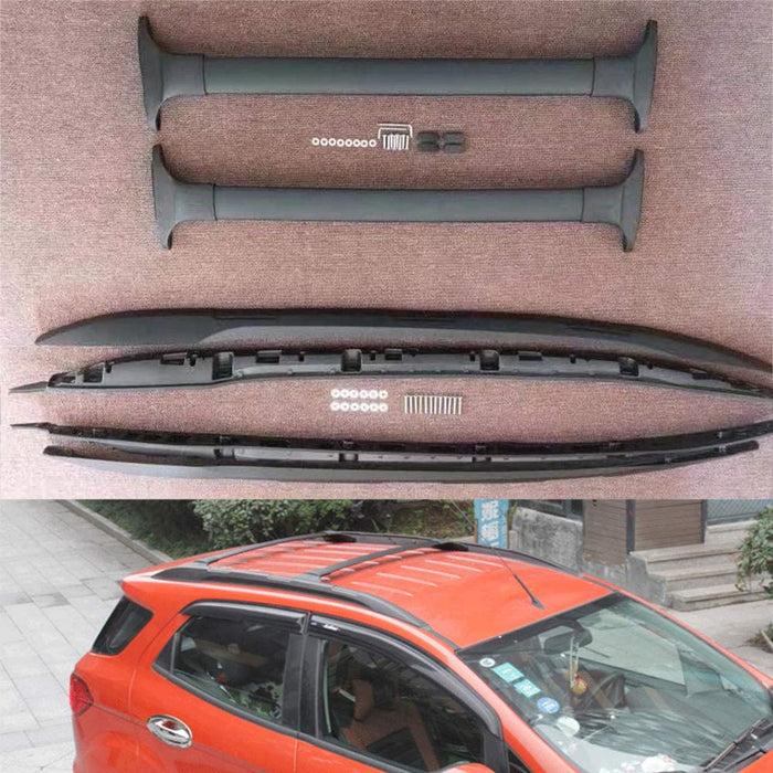 Saremas 4PCS Black Car Luggage Roof Rail & Rack Fit for Ford EcoSport 2013-2021