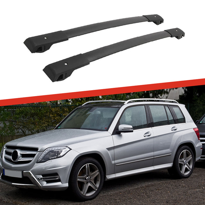 Saremas Black Adjustable Aluminum Alloy Roof Rack Crossbar Cross Bar for Mercedes-Benz GLK 2009-2015