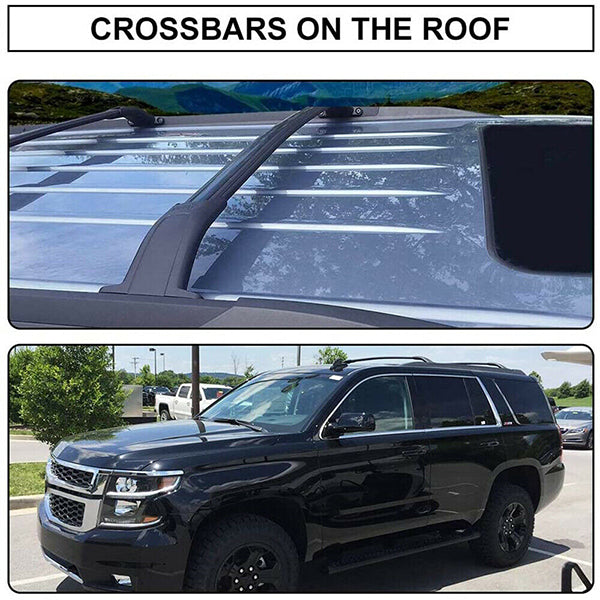 Saremas Black Crossbars Cross Bars Roof Racks for Chevrolet Tahoe & Suburban, GMC Yukon & Yukon XL, Cadillac Escalade & Escalade ESV 2015-2020