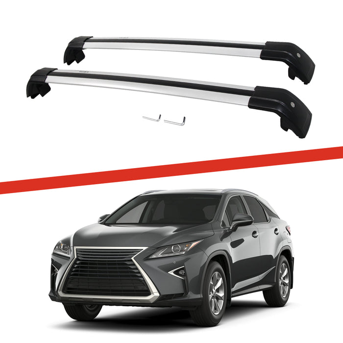 Saremas Adjustable Luggage Carrier Silver Crossbars Cross Bars Roof Racks for Lexus RX RX350 RX350L RX450h RX450hL 2016-2021