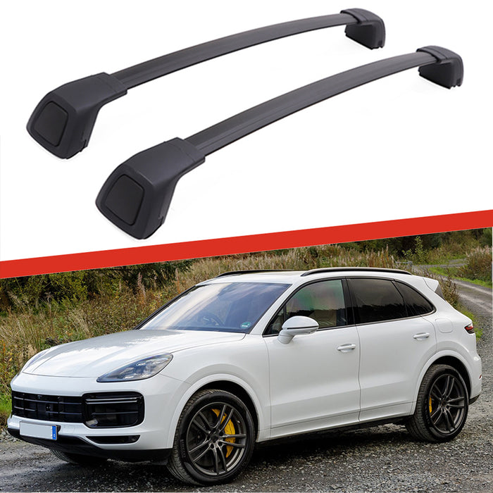 Saremas Black Aluminum Alloy Roof Rack Crossbar Cross Bar for Porsche Cayenne 2018 2019 2020 2021