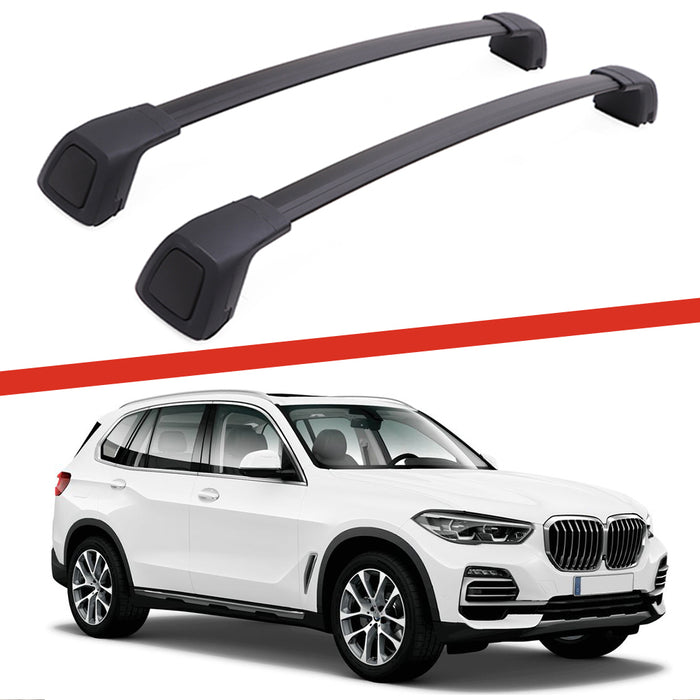 Saremas Black Aluminum Alloy Roof Rack Crossbar Cross Bar for BMW X5 G05 2019 2020 2021